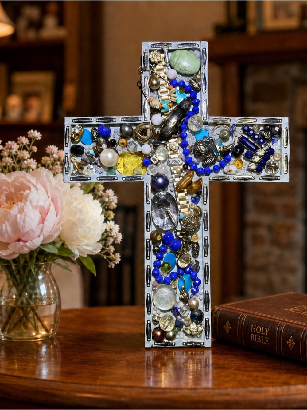 Bejeweled Decorative Cross Wall Art -